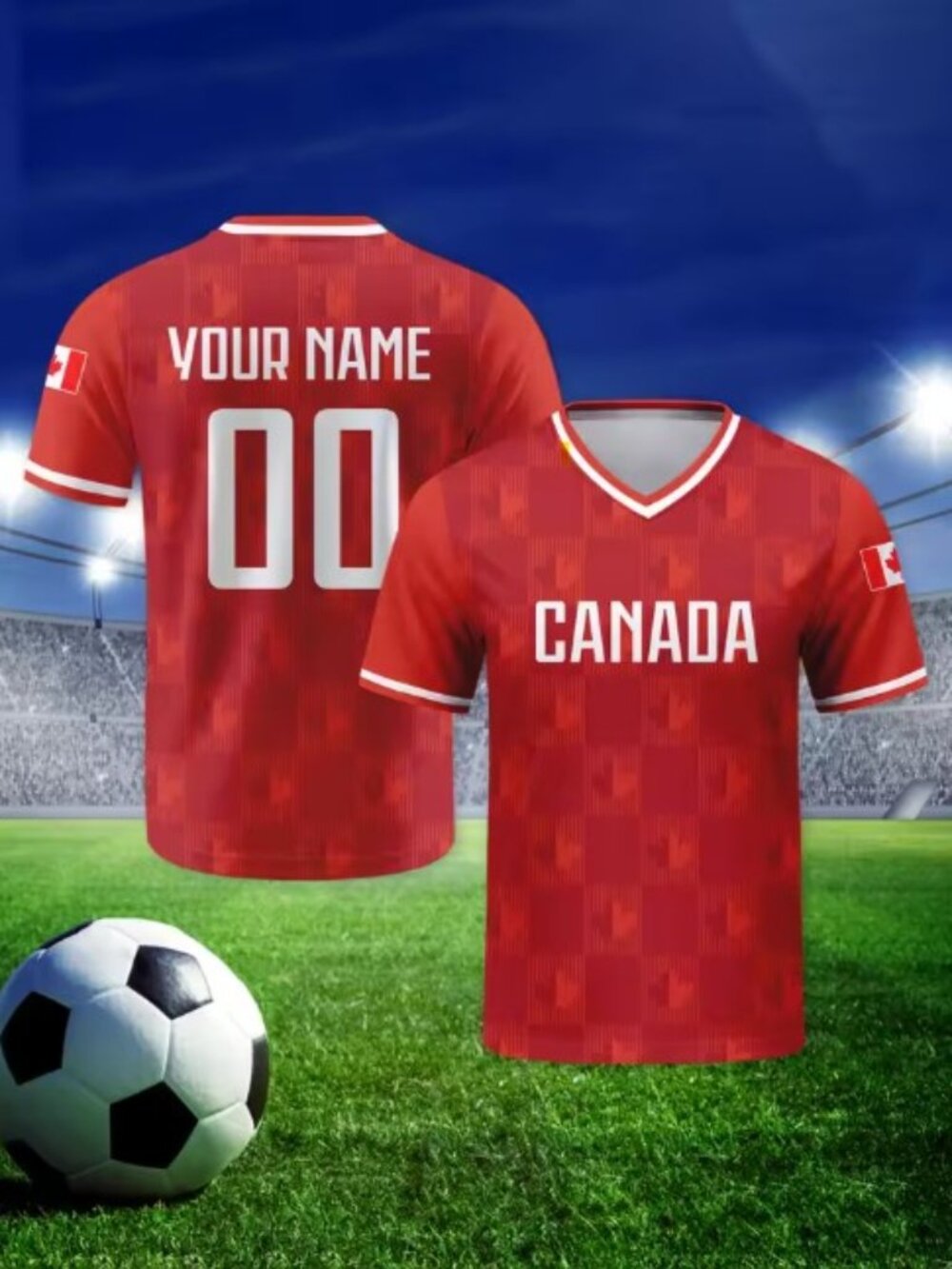 Canada National Team Style Soccer Jersey - Maple Leaf Pride Football Shirt